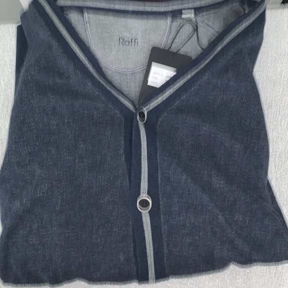 NWT Raffi 100% Cotton Long Sleeve Cardigan. Size XXL in charcoal and grey. - Picture 4 of 10